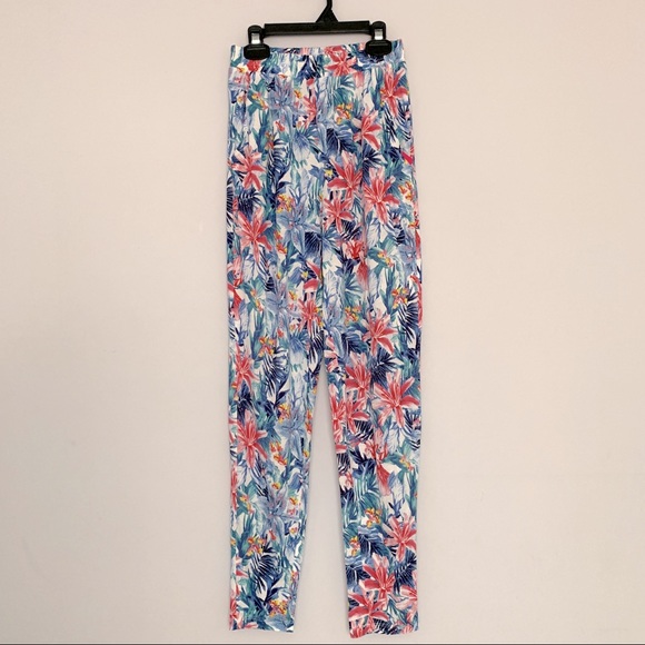 Summer Tropical Beach Floral Stretch Loungewear Harem Pants in Multicolor (XS) - Picture 2 of 3